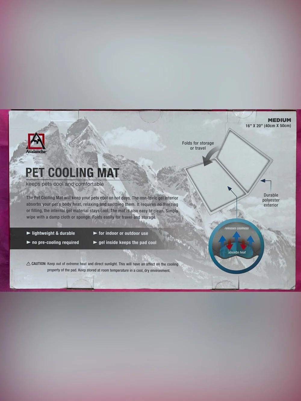 Avalanche Pet Cooling Mat Gel Cushion BPA-Free, Non-Toxic Comfortable Wipe Clean